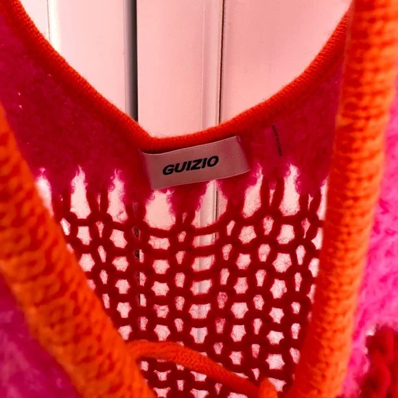 Danielle Guizio Red and Pink Knit Dress